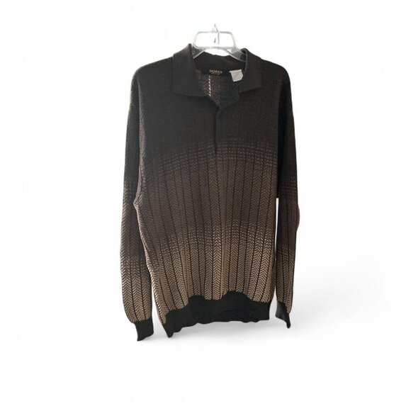 Bachrach Men’s Brown and black ombre grandpa sweater Made in Italy - Picture 1 of 3
